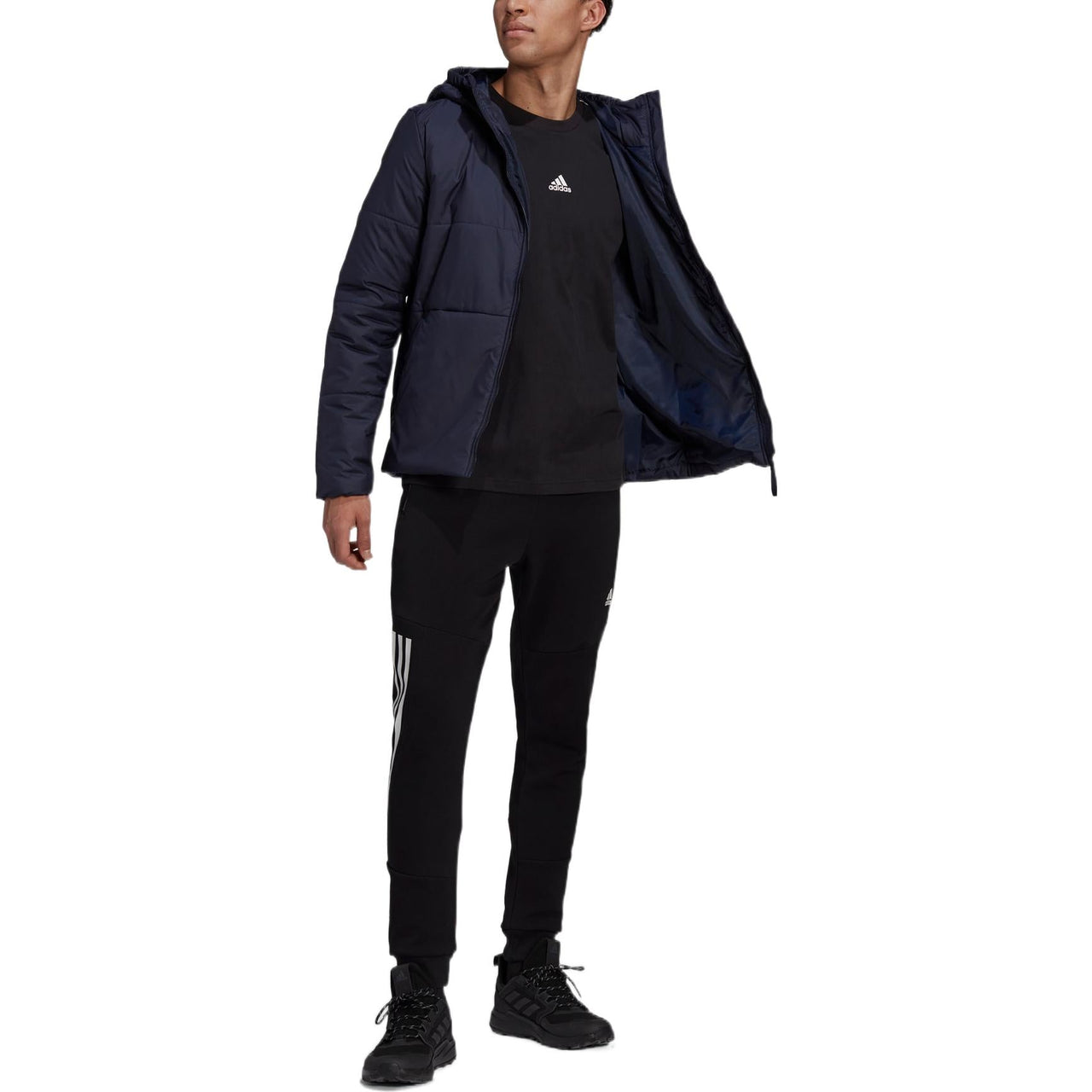 adidas BSC 3-Stripes Hooded Insulated Jacket Asia Sizing 'Blue' HG6270