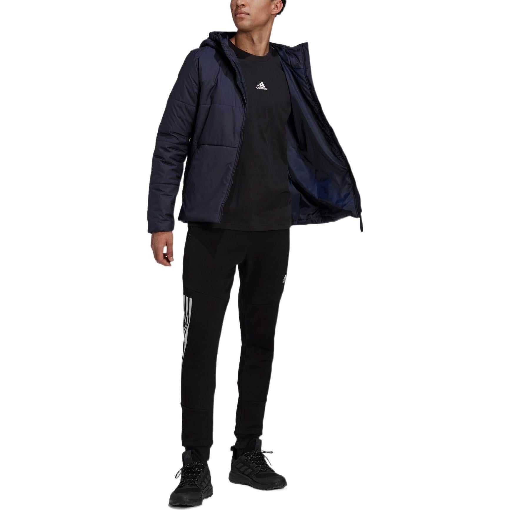 adidas BSC 3-Stripes Hooded Insulated Jacket Asia Sizing 'Blue' HG6270