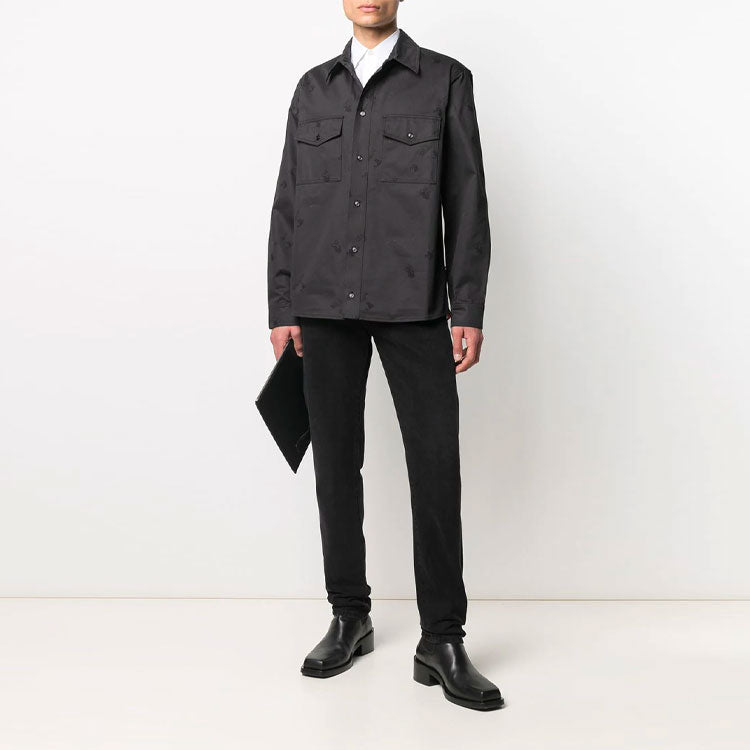 Men's Off-White SS21 Logo Printing Black Shirt OMGA164R21FAB0011010