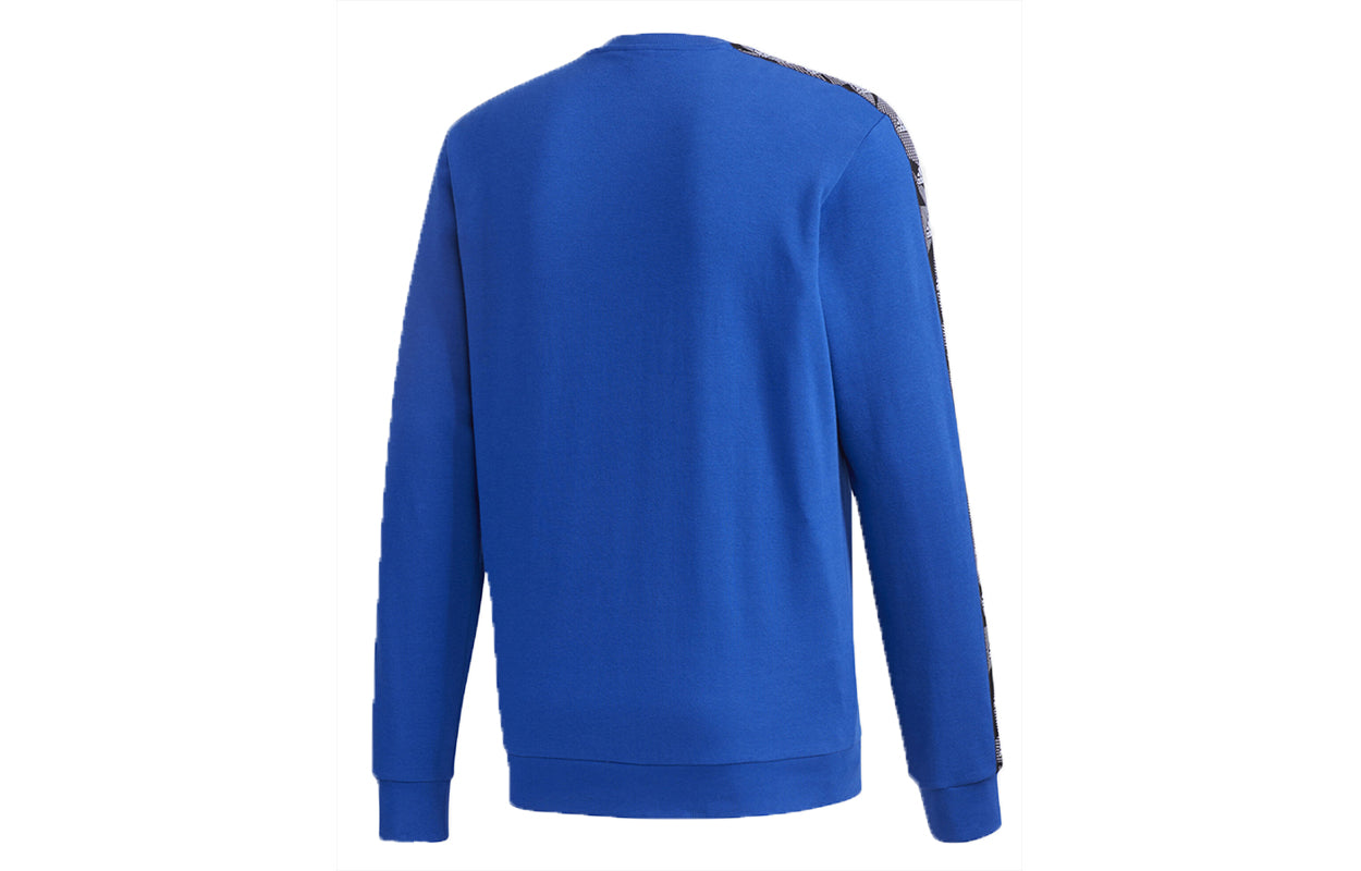 Men's adidas Round Neck Pullover Sports Blue GD5449