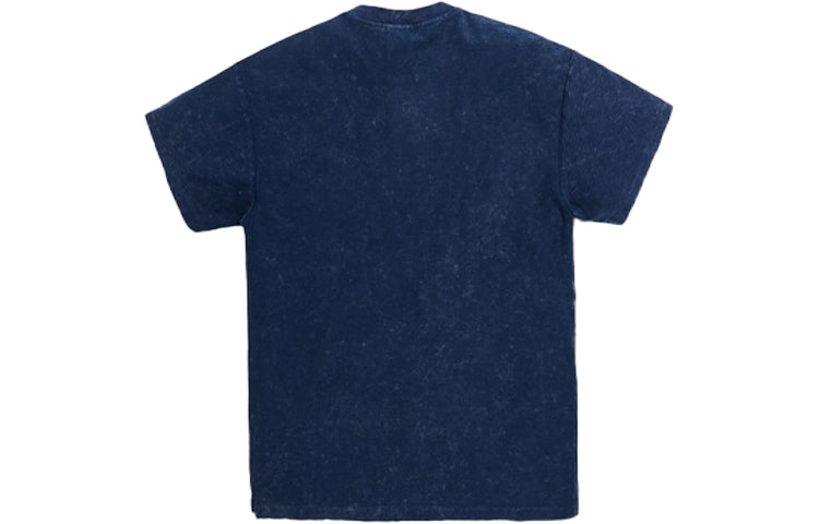 Men's KITH Crystal Wash Washed Short Sleeve Navy Blue KH3689-102