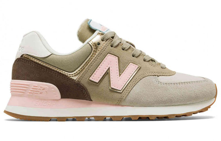 (WMNS) New Balance 574 Series Metallic Patch Sneakers Brown WL574MLA