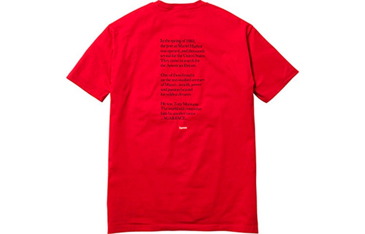 Supreme FW17 Scarface Split Red Tee 'Red Black White' SUP-FW17-0058