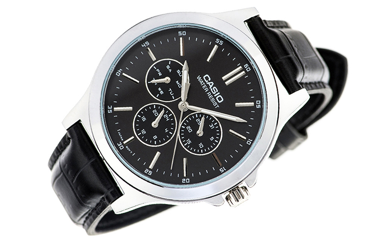 CASIO Sports Quartz Waterproof Mens Black Analog MTP-V300L-1A