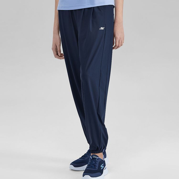 (WMNS) Skechers Sport Logo Printed Woven Pants 'Navy' P223W072-02MZ