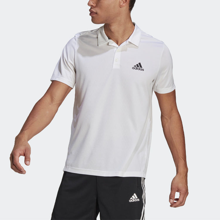 adidas M Pl Ps Training Sports Breathable Short Sleeve Polo Shirt White GM2154