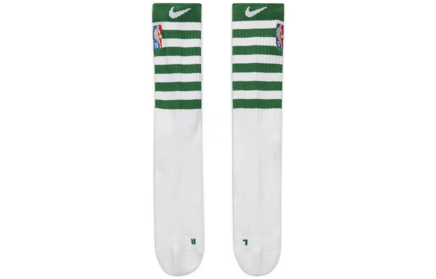 Nike Boston Celtics Stripe Logo Athleisure Casual Sports Socks Couple Style One Pair White DA4952-100