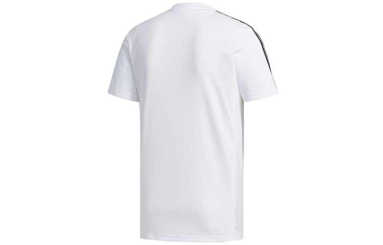 adidas M D2m 3S Tee Stripe Sports Short Sleeve White FL0356