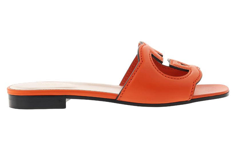 (WMNS) Gucci Interlocking G Cut-Out Slide Sandal 'Orange Leather' 694451-US000-7519