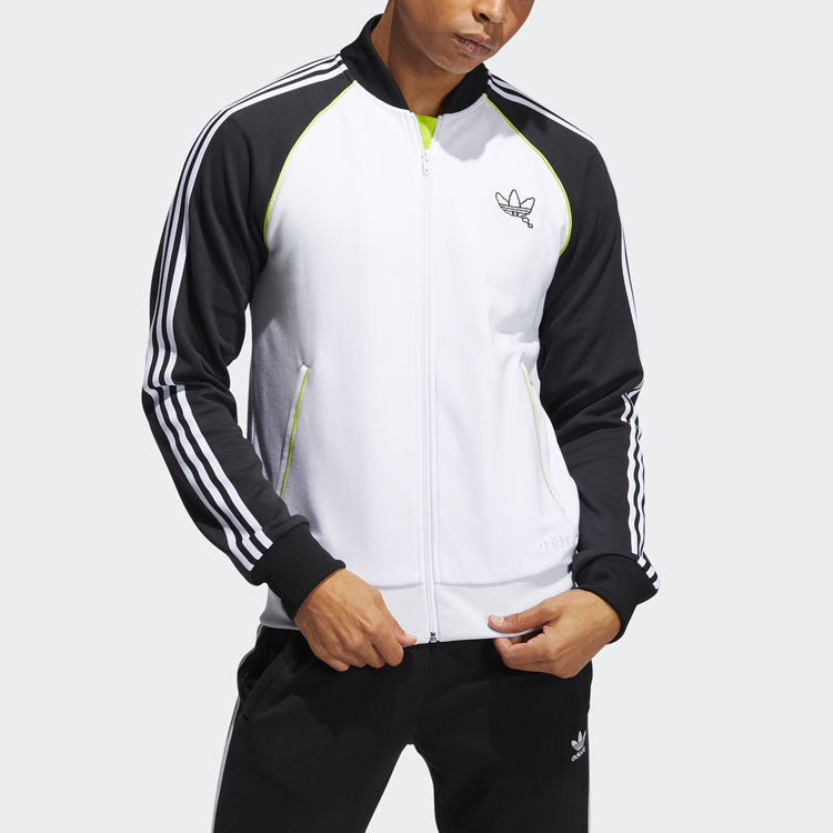 adidas originals Athletics Sports Stripe Contrasting Colors Jacket White H16229