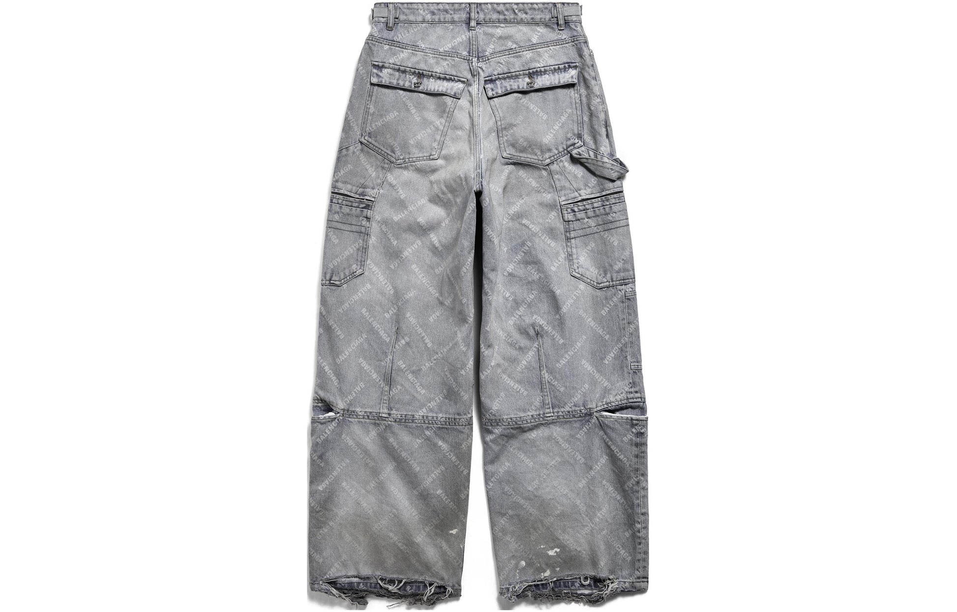 Balenciaga Bal Diagonal Allover Cargo Pants 'Light Blue' 767971TDW144979