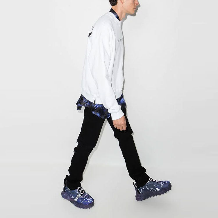 Off-White Quote Alphabet Pattern Round Neck White OMBA054S22FLE0010110
