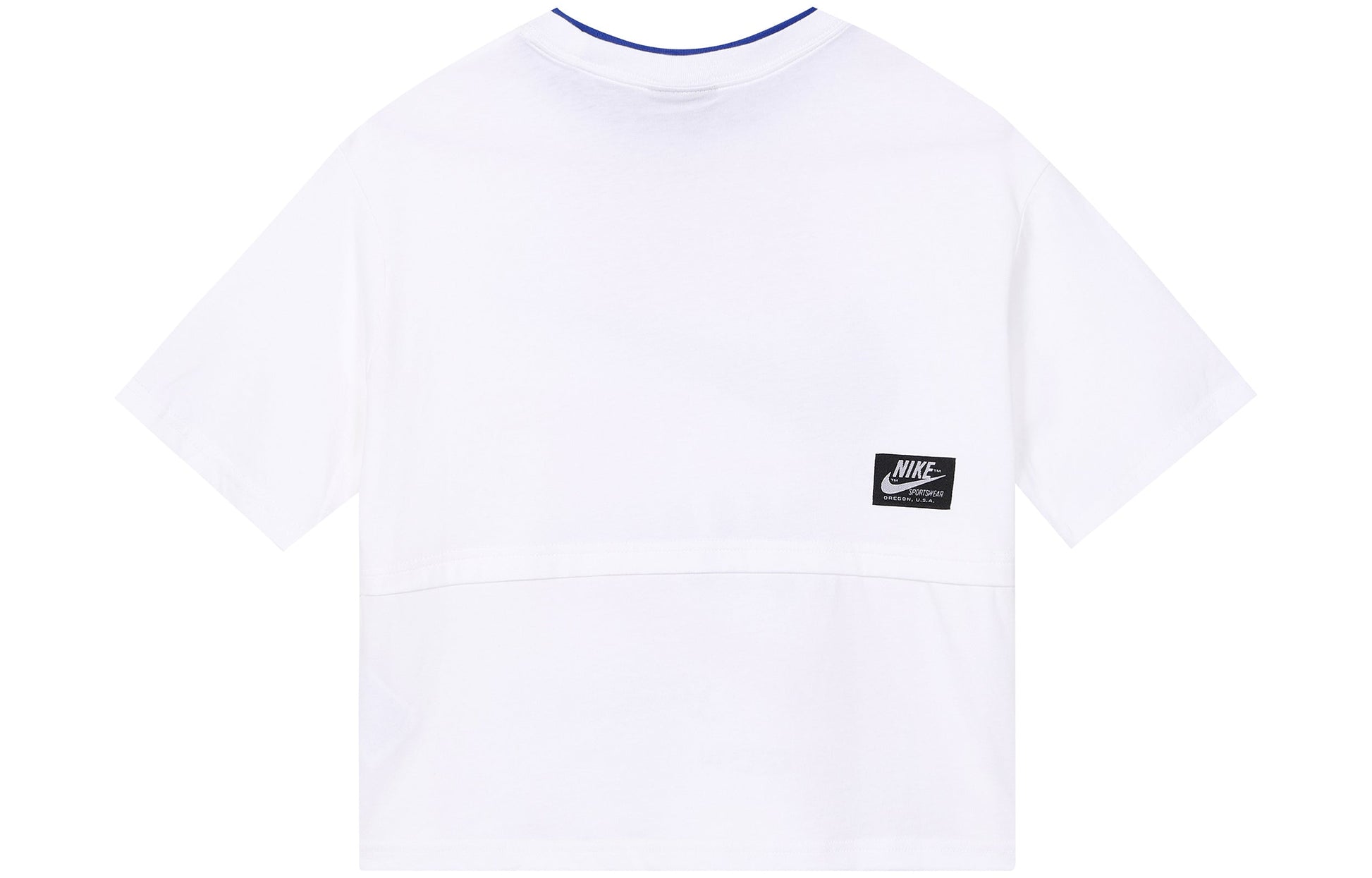 (WMNS) Nike logo Splicing Short Sleeve 'White' CJ2041-100