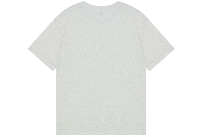 New Balance Logo Embroidered Knit Round Neck Short Sleeve Gray T-Shirt UT21503-SAH