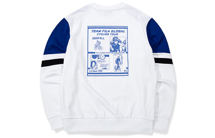 FILA FUSION Embroidered Logo Colorblock Round Neck Long Sleeves White T11M033206F-WT