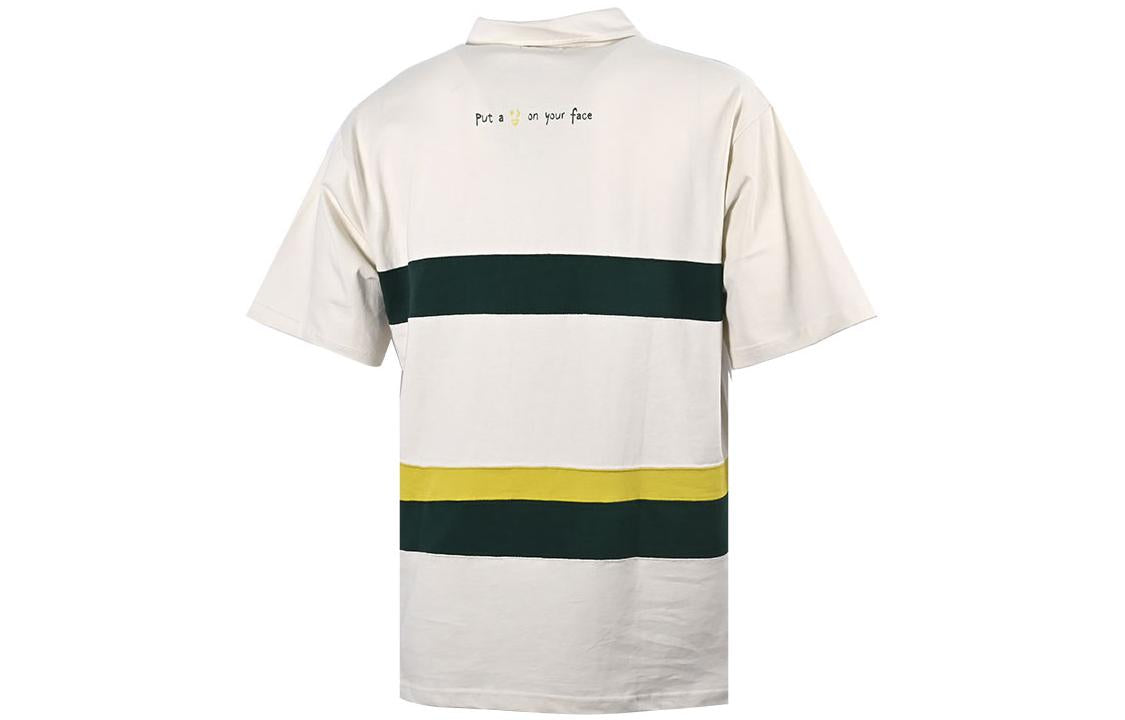 Converse Colorblock Logo Polo Shirt Asia Sizing 'White Dark Green' 10024880-A01