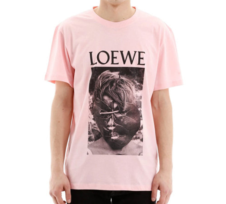 Men's LOEWE Ken Heyman Printing Cotton Short Sleeve Pink H6109980PC-7080