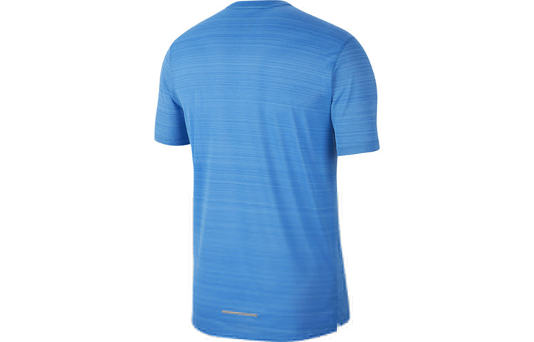 Nike Dri-Fit Miler Running Short Sleeve Blue AJ7566-402
