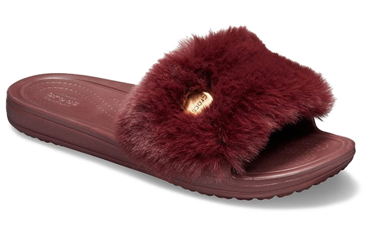 (WMNS) Crocs Wine Red Slippers 205968-60U