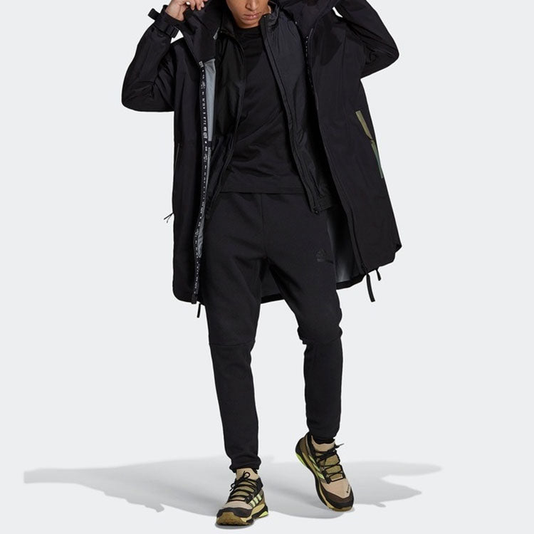 adidas Myshelter Parka Casual Sports Long Hooded Jacket Black GP7852