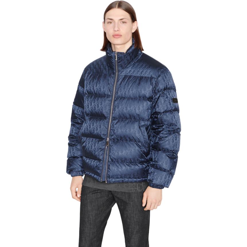 DIOR Oblique Down Jacket 'Navy Blue Technical Jacquard' 943C449A4462-C595