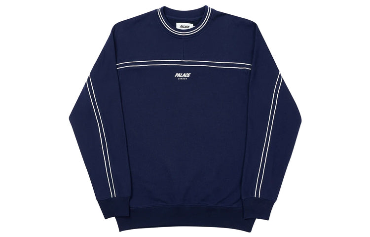 PALACE Alphabet Logo Printing Round Neck Pullover Unisex Navy Blue P19CS196