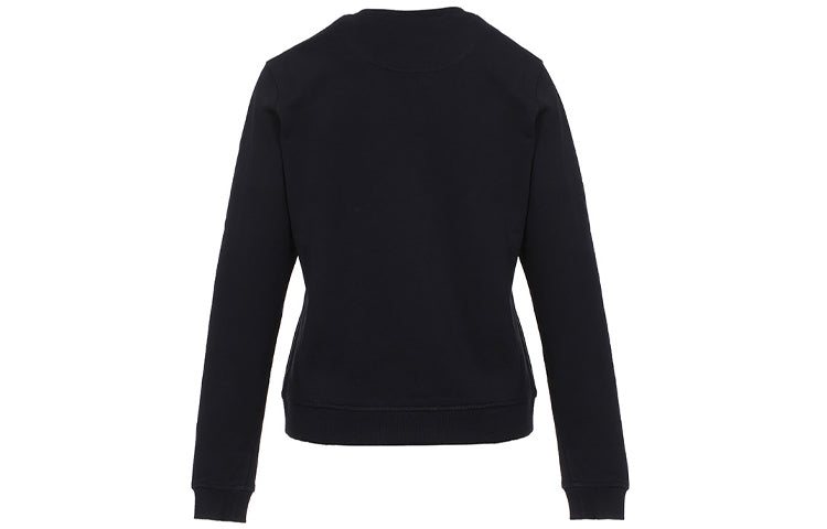 KENZO Embroidered Cotton Round Neck Long Sleeves Black F96-2SW809-962-99