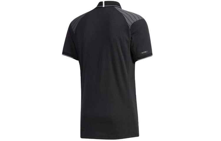 adidas Tennis Sports Stripe Short Sleeve Polo Shirt Gray FK1415