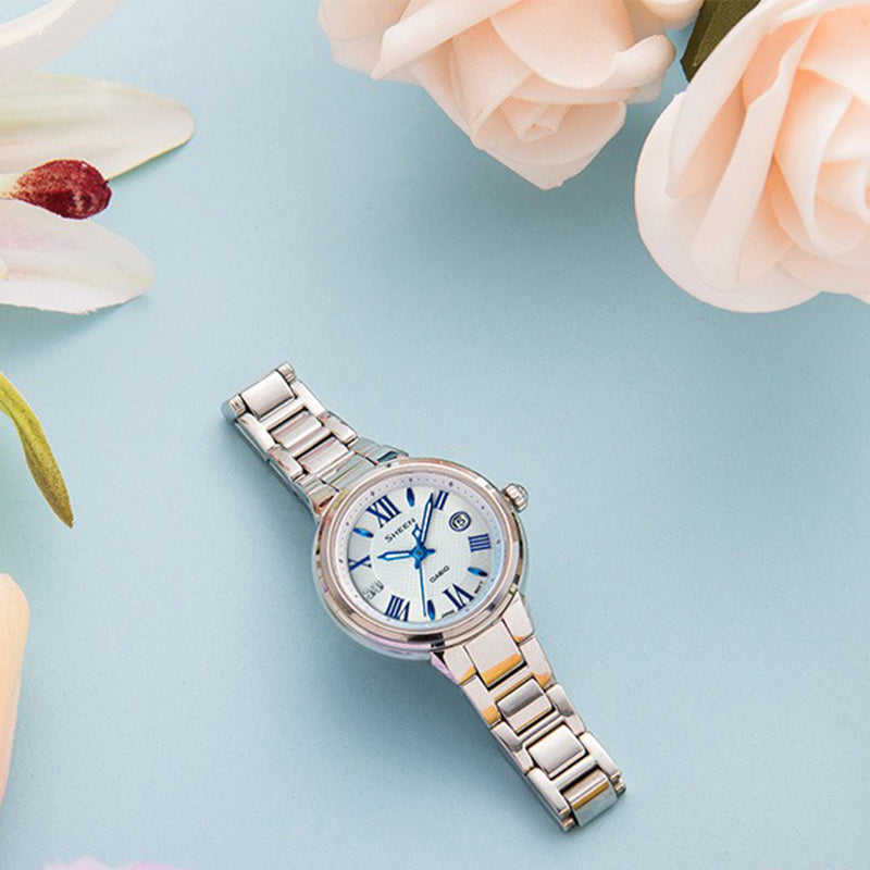 CASIO SHEEN Quartz Sapphire Crystal Silver Analog SHE-4516SBD-7AUPR