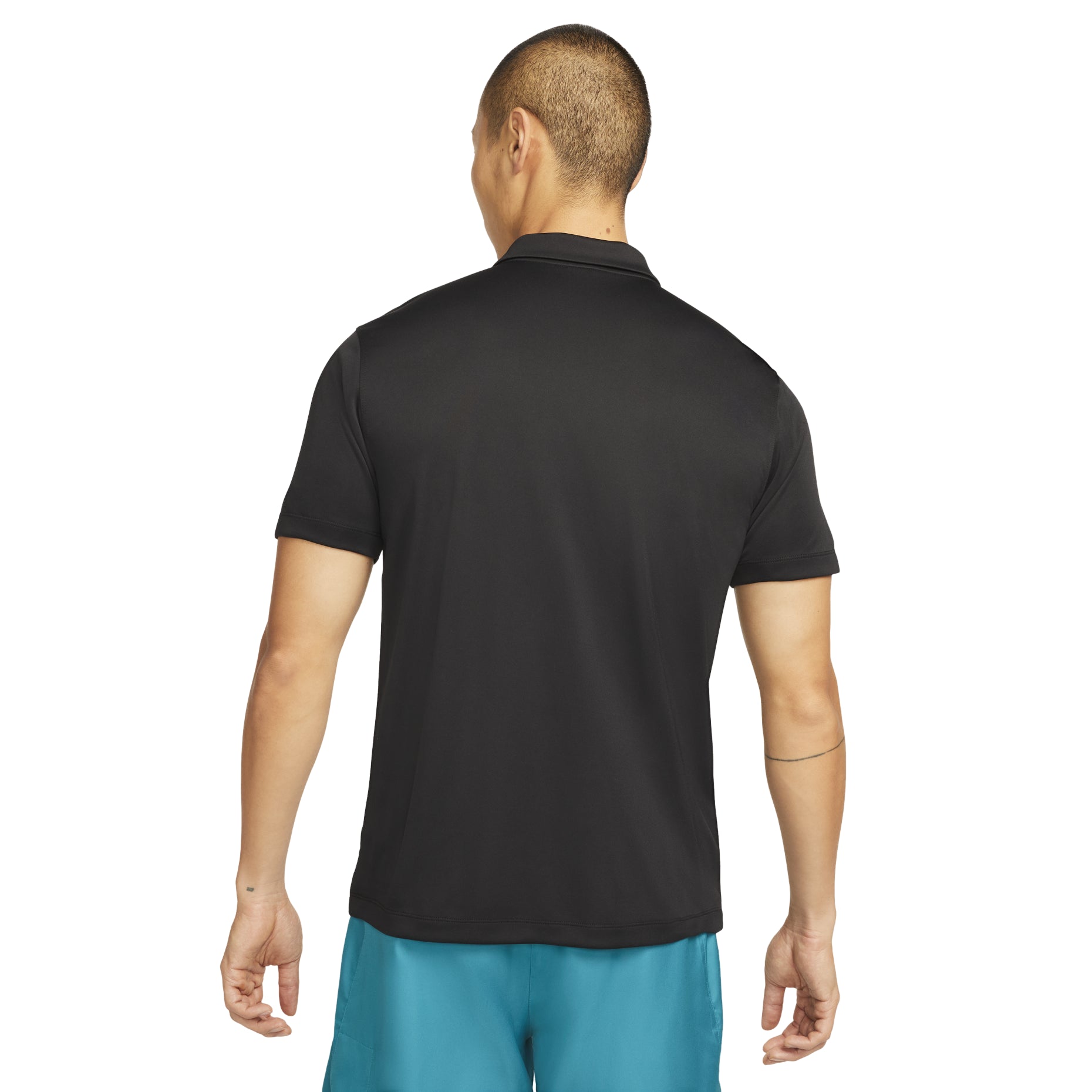 Men's Nike Solid Color Buckle Short Sleeve polo Black Polo Shirt DH0858-010