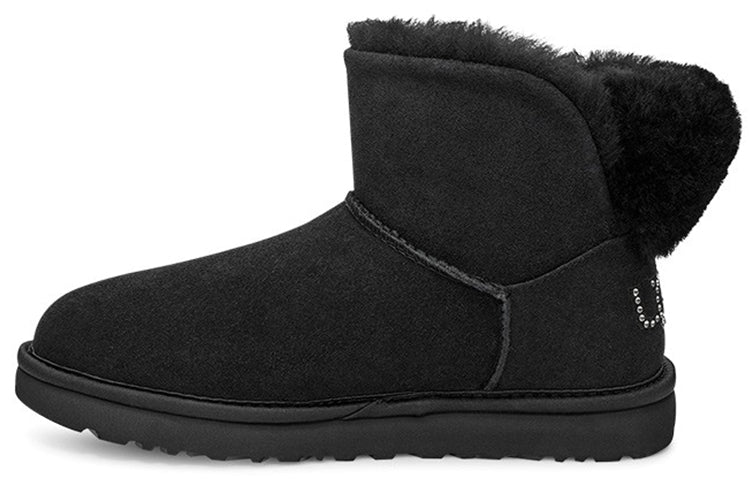 (WMNS) UGG Classic Bling Mini Fleece Lined Pure Black 1105364-BLK