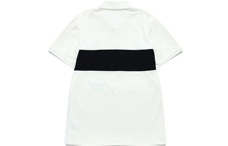 Men's FILA FUSION x staple Crossover Contrasting Colors Logo Sports Short Sleeve Polo Shirt White T11M134107F-WT