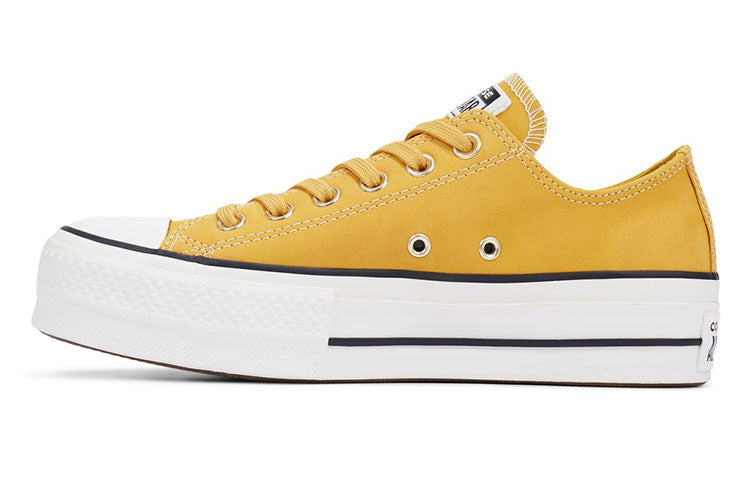 (WMNS) Converse Chuck Taylor All Star Platform Nubuck Low-top Thick Sole 'Yellow White' 565856C