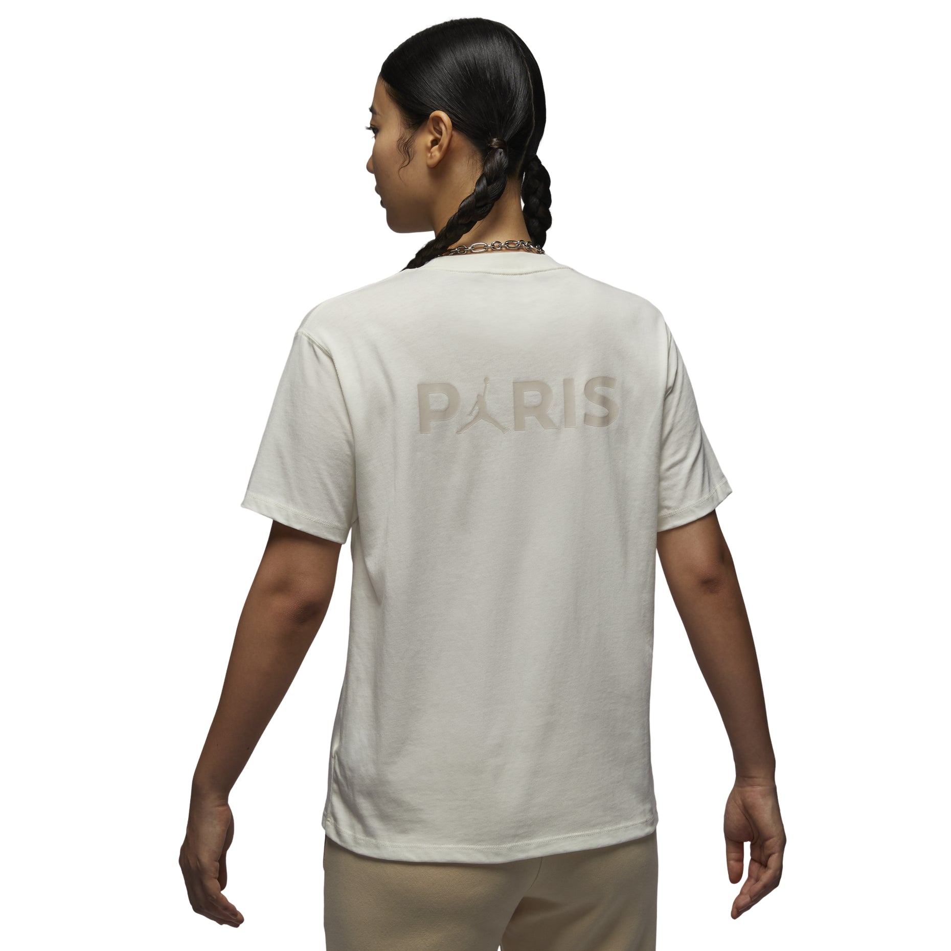 (WMNS) Air Jordan Paris Saint-Germain T-shirt Asia Sizing 'Sail' FV7749-133