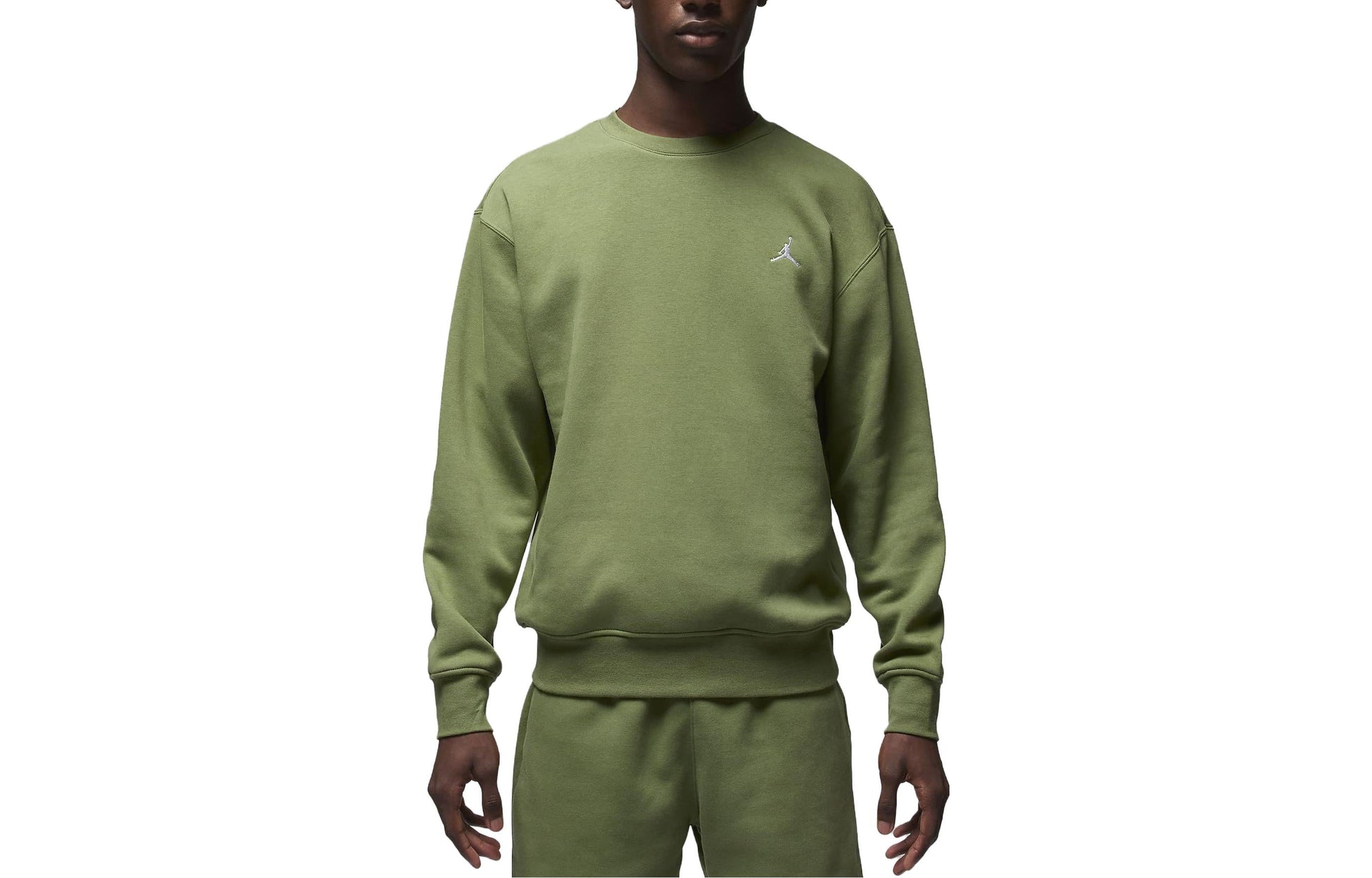 Air Jordan Brooklyn Fleece Crew-Neck Sweatshirt 'Light Olive Green' FJ7776-340
