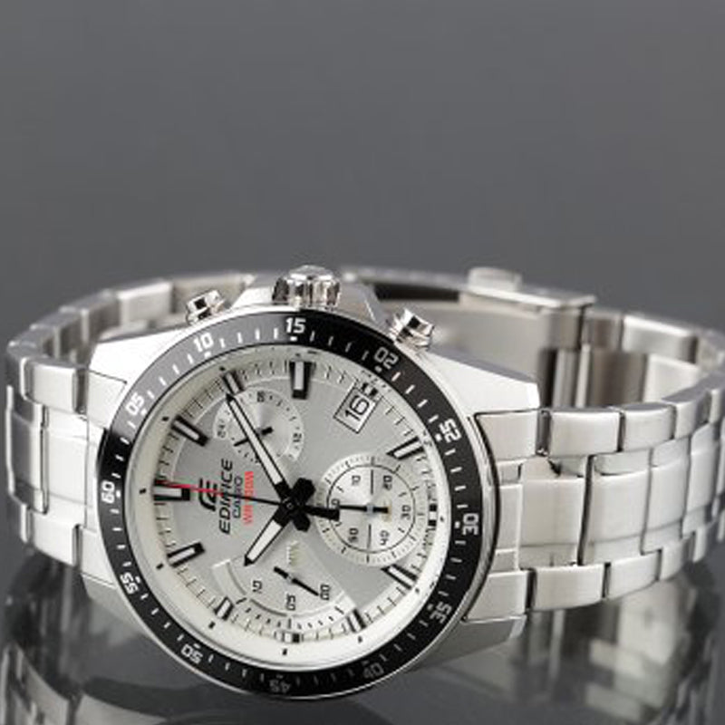 CASIO Waterproof EDIFICE Stainless Steel Strap Mens Silver Analog EFV-540D-7A