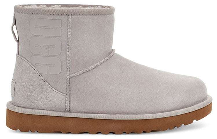 (WMNS) UGG Classic Mini UGG Rubber Logo 'Feather' 1108231-FEA