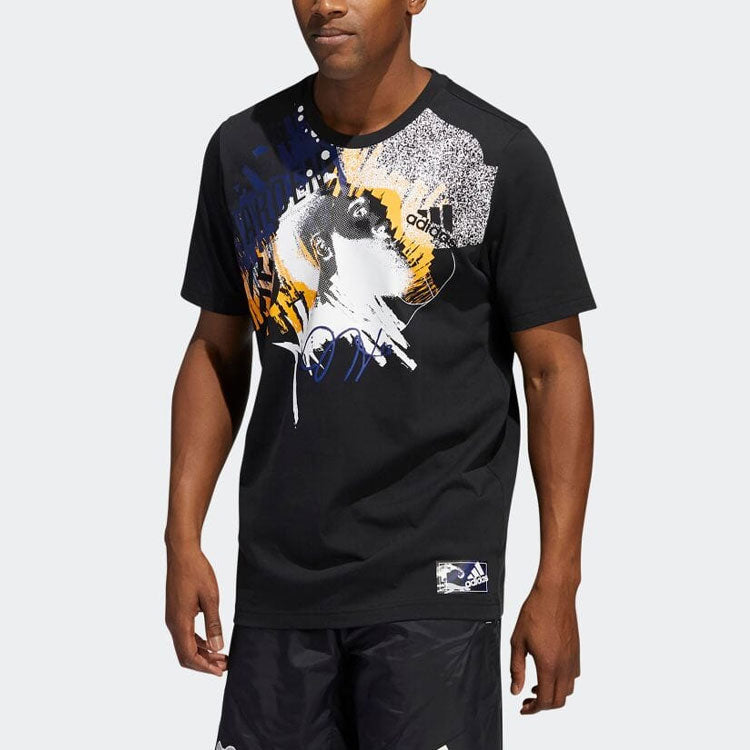 Men's adidas James Harden Abstract Pattern Short Sleeve Black T-Shirt H62286