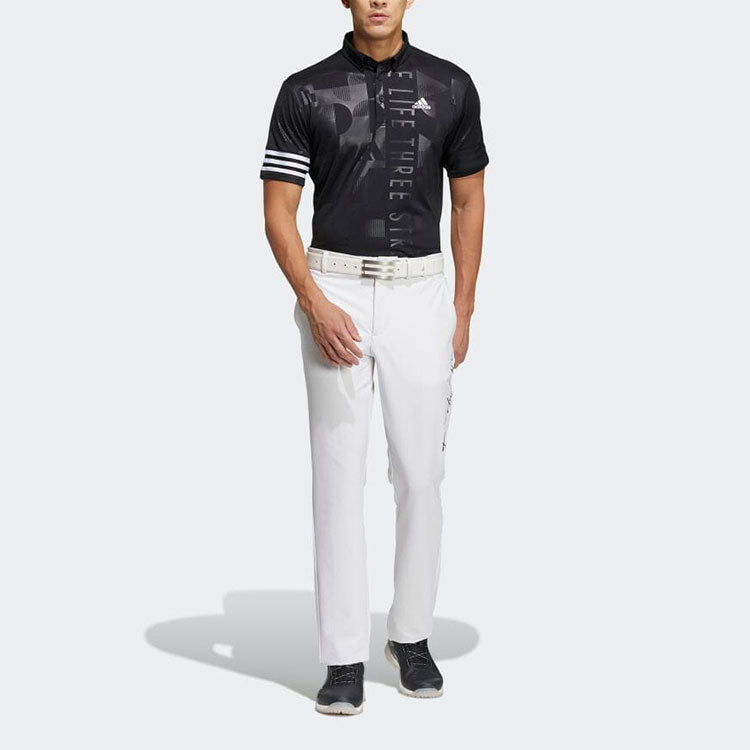 Men's adidas Theree Stripe Life Solid Color Logo Breathable Straight-Leg Casual Pants/Trousers White HA3268