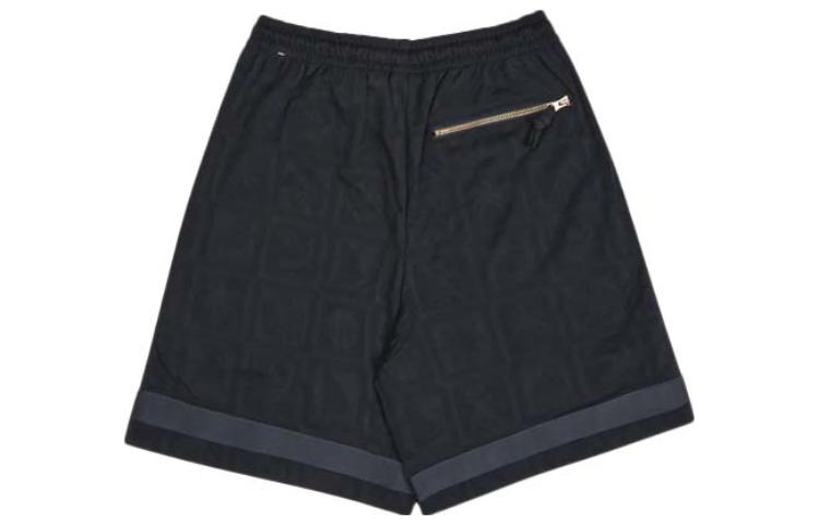 Men's Nike SS22 Solid Color Metallic Zipper Elastic Waistband Lacing Black Shorts DH7552-010