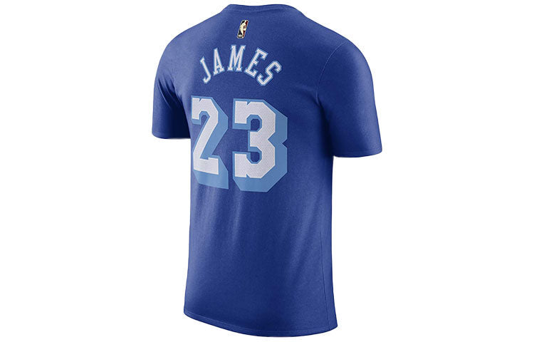 Nike Los Angeles Lakers LeBron James No. 23 Casual Sports Training Basketball Short Sleeve Blue  CT9914-495