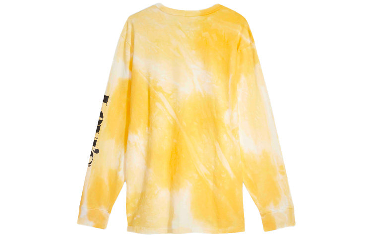 Men's Levis Tie Dye Alphabet Printing Round Neck Long Sleeves Yellow 16139-0024