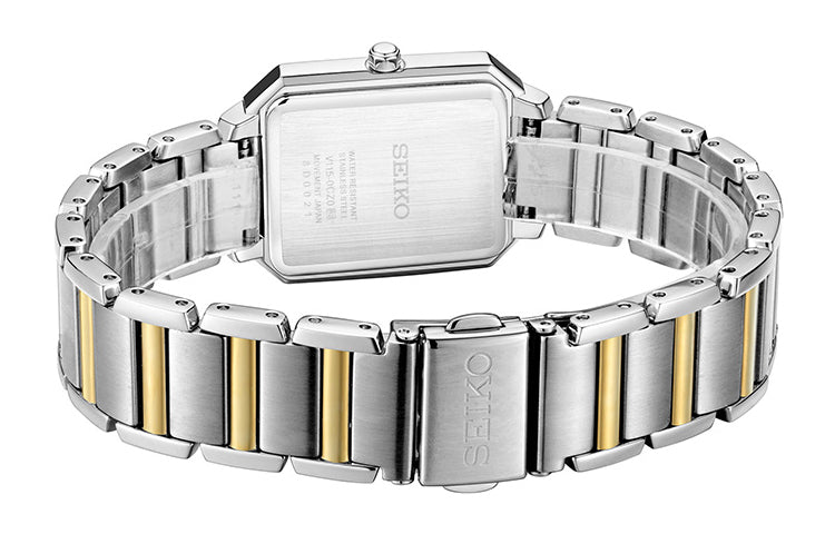 SEIKO Square Steel strip Minimalistic quartz Watch White SUP428P1
