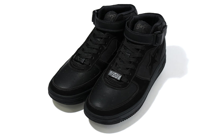 A Bathing Ape Bape Sta Mid Velcro 'Black' 1H30-191-006-BLCK
