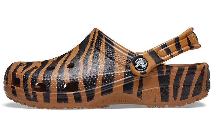 Crocs Classic clog Animal Printing Beach Tiger Stripes Yellow Sandals 206676-2ZF