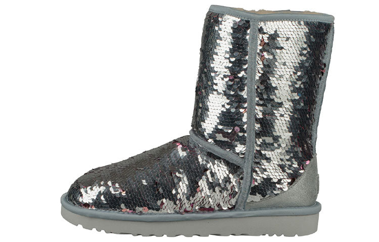 (WMNS) UGG Classic Short Sequin 'Silver' 1094982-SLVR