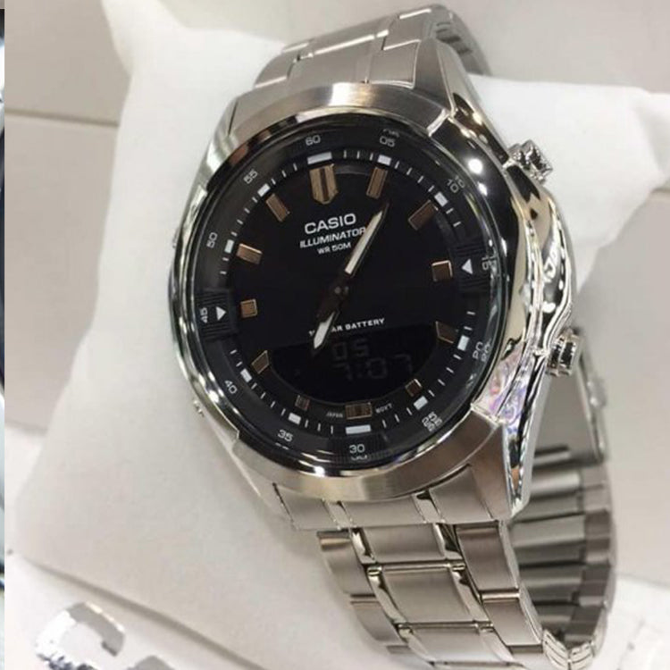 Casio Waterproof Analog-Digital Watch 'Silver Rose Gold' AMW-840D-1AVDF