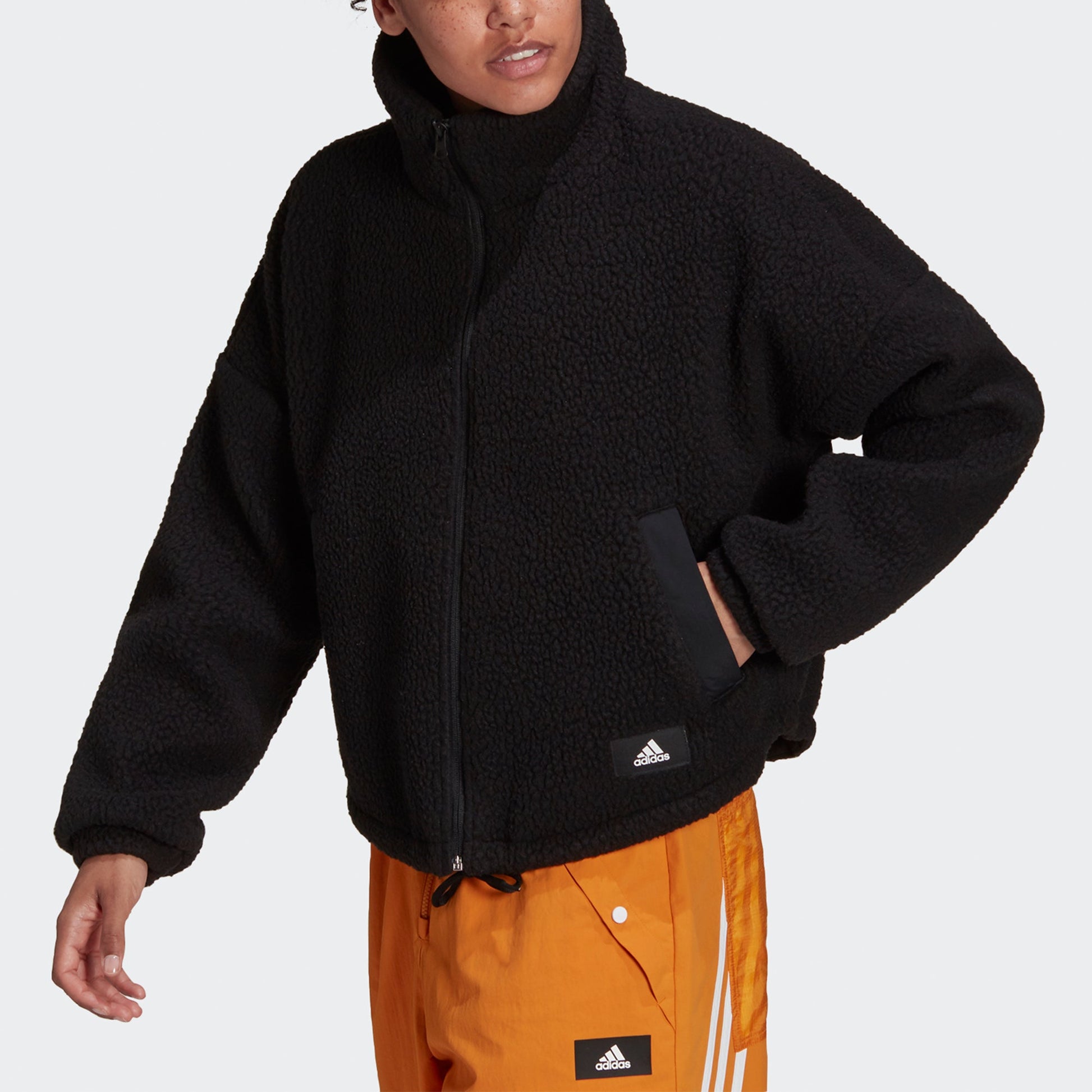 (WMNS) adidas Wip Shp Trcktp Stand Collar Sports Jacket Black GU9671