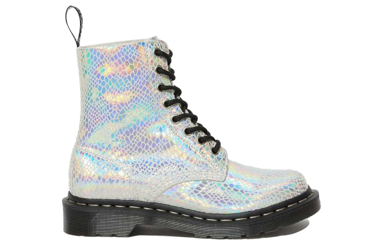 (WMNS) Dr. Martens 1460 Pascal Snake Metallic Silver snake pattern 26077100