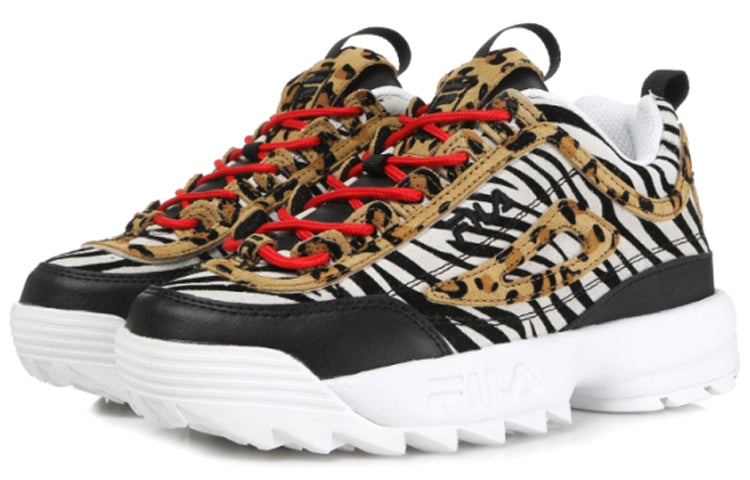 (WMNS) FILA Cross Training Disruptor 2 Low-top Animal Running Shoes Black/White 5XM00806_992